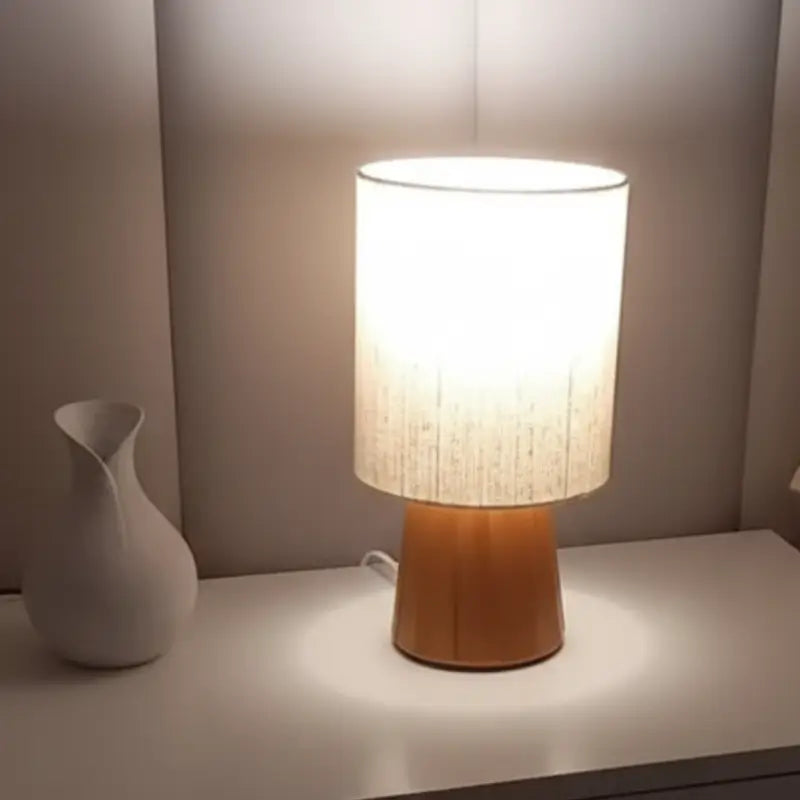 Abajur de Mesa Minimalista Cúpula de Linho