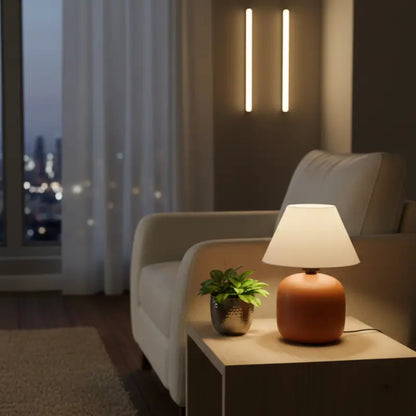 Abajur de Mesa Para Quarto em Cerâmica Bivolt