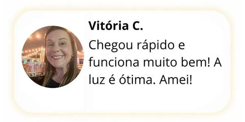 Feedback de cliente elogiando a Arandela Magno pela estética elegante e iluminação aconchegante