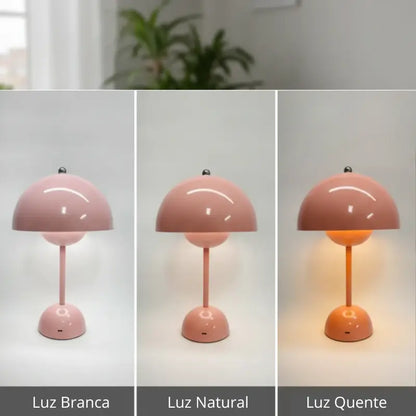 Luminária de Mesa Decorativa Cogumelo sem Fio