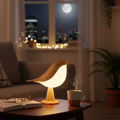 Luminária de Mesa Decorativa Pássaro LED 3 Tons de Luz