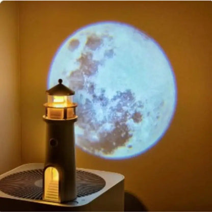 Luminária de Mesa Decorativa Farol Projetor Lua