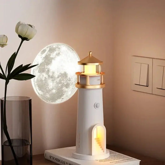 Luminária de Mesa Decorativa Farol Projetor Lua
