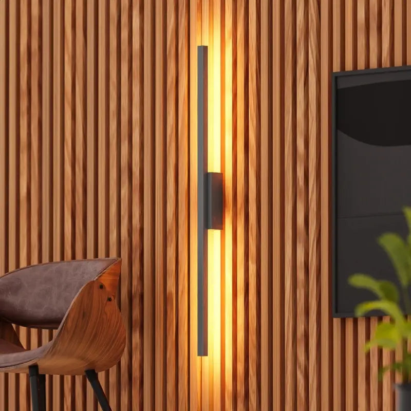 Arandela de Parede Led Preta Minimalista