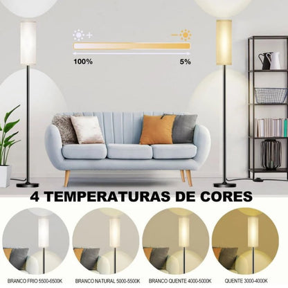 Luminária de Chão Minimalista Luz Ajustável