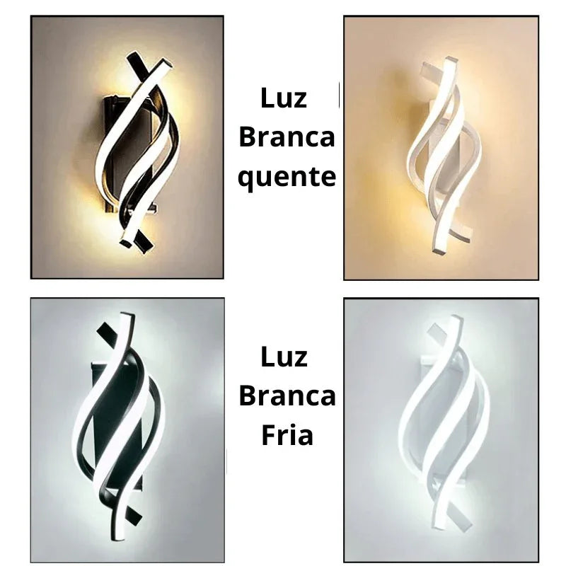 Arandela de Parede Led Espiral Moderna
